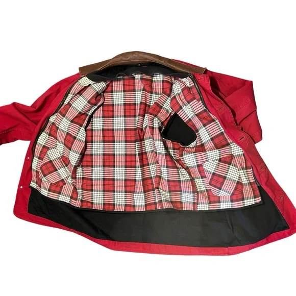 Vintage Marlboro Country Store Chore Coat Red Denim Workwear XL